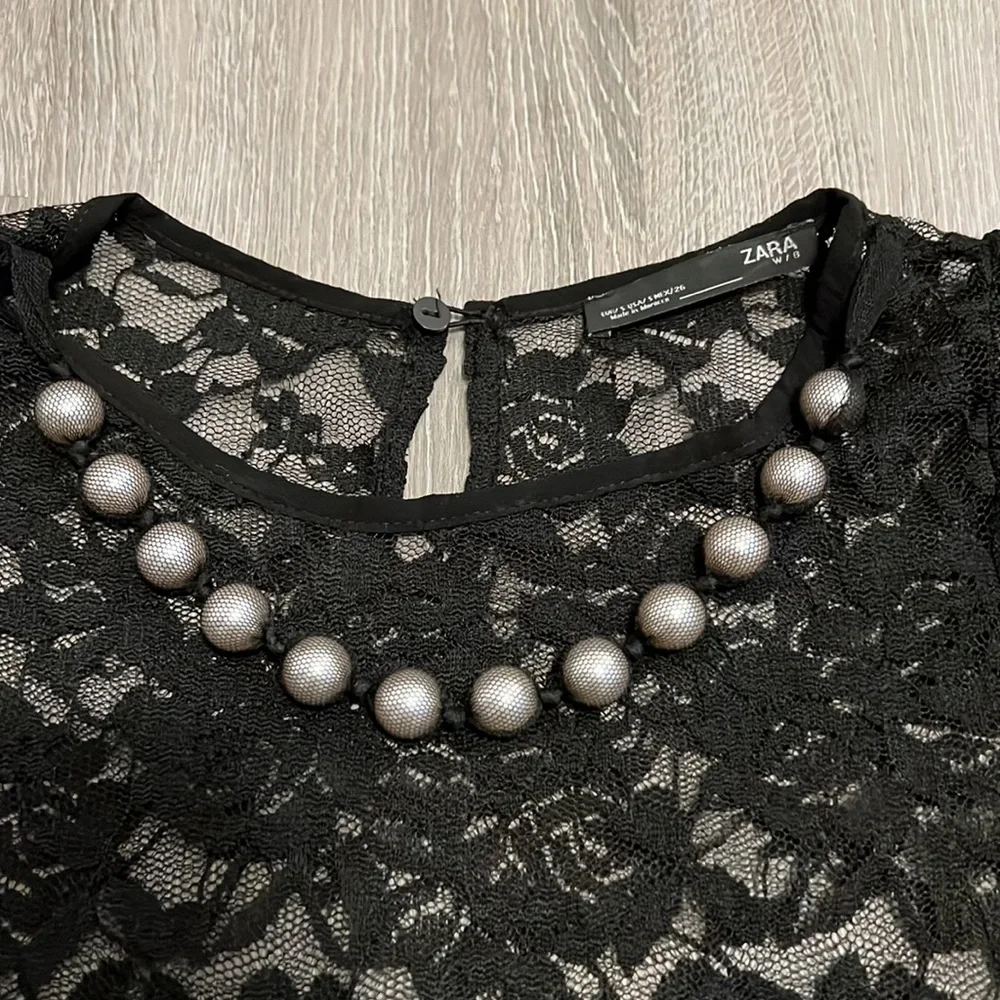 Zara lace top 🖤. Size S - Picture 2 of 7